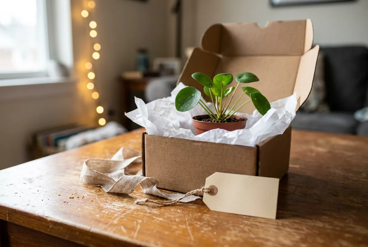A small snake plant in a minimalist white ceramic pot on the corner of a desk.