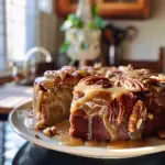 Apple Pecan Cake With Caramel Glaze