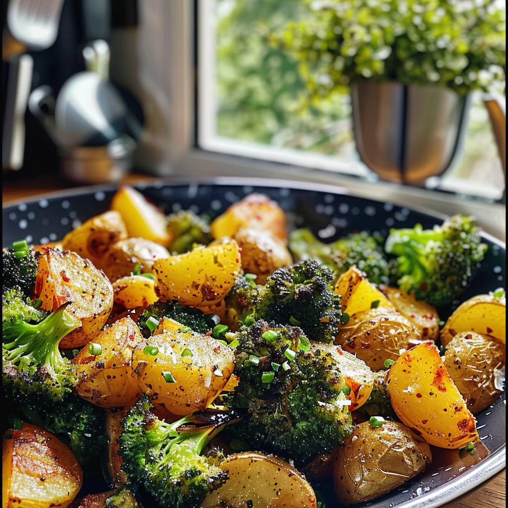 Roasted Parmesan Potatoes and Broccoli
