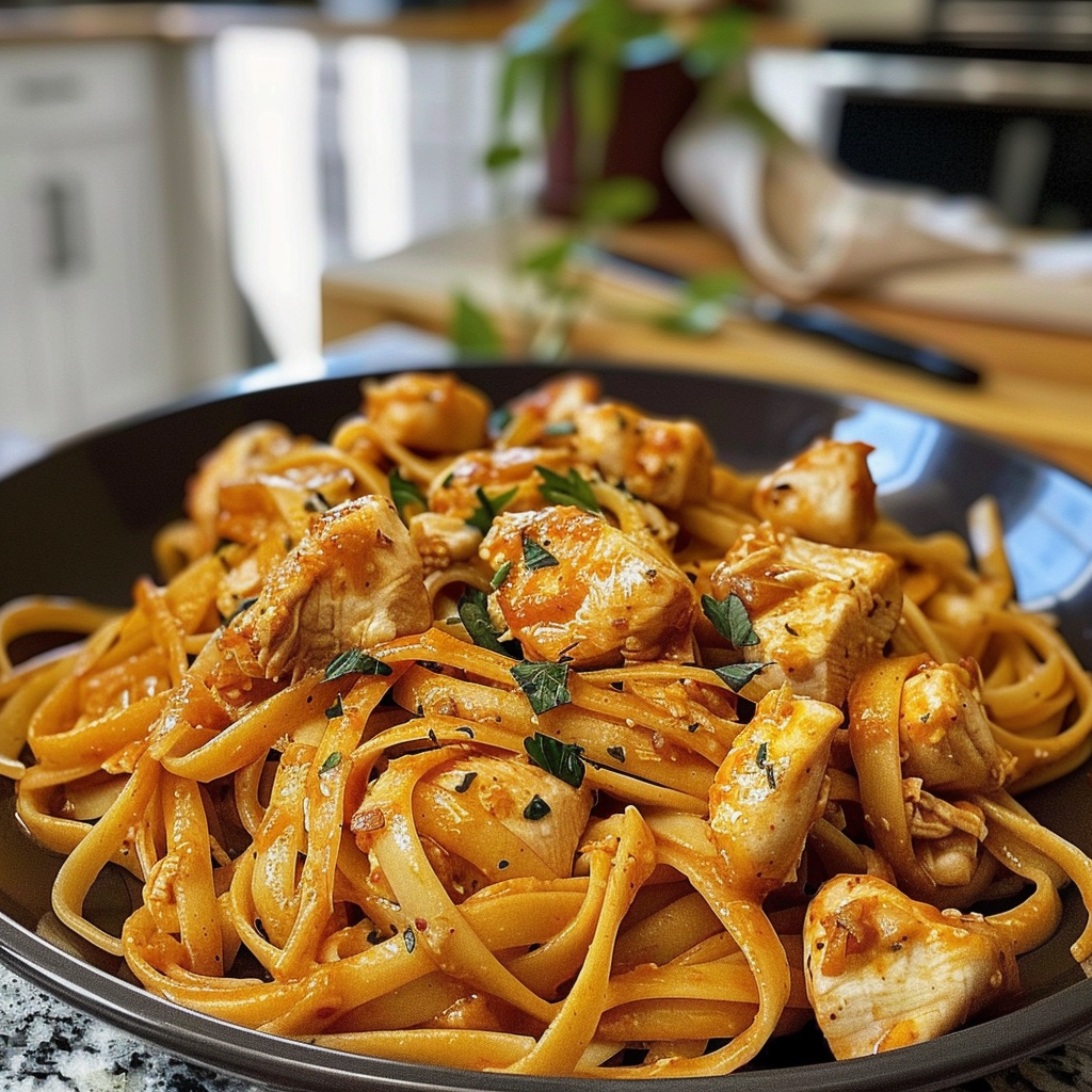 Cowboy Butter Chicken Linguine Dish