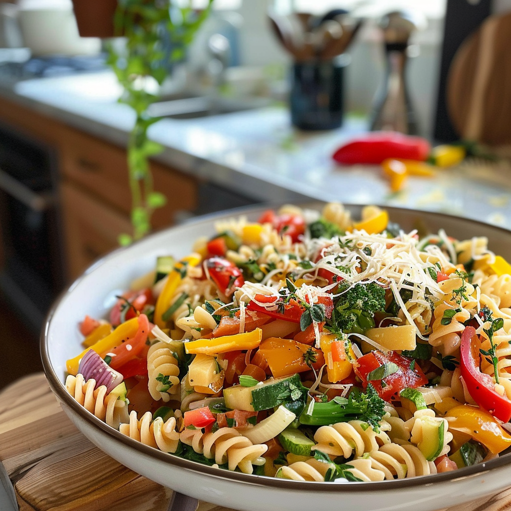 Colorful Pasta Primavera Dish