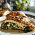 Spinach Stuffed Chicken on a Plate