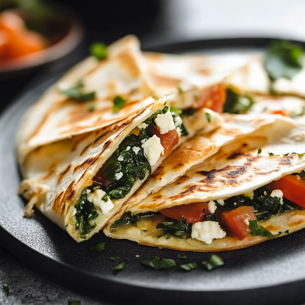 Spinach and Feta Quesadillas