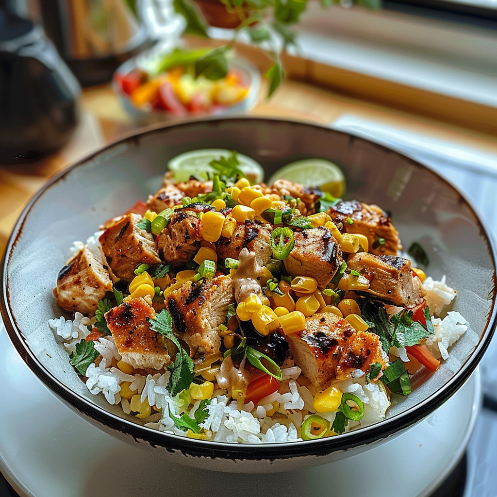 Street Corn Chicken Rice Bowl