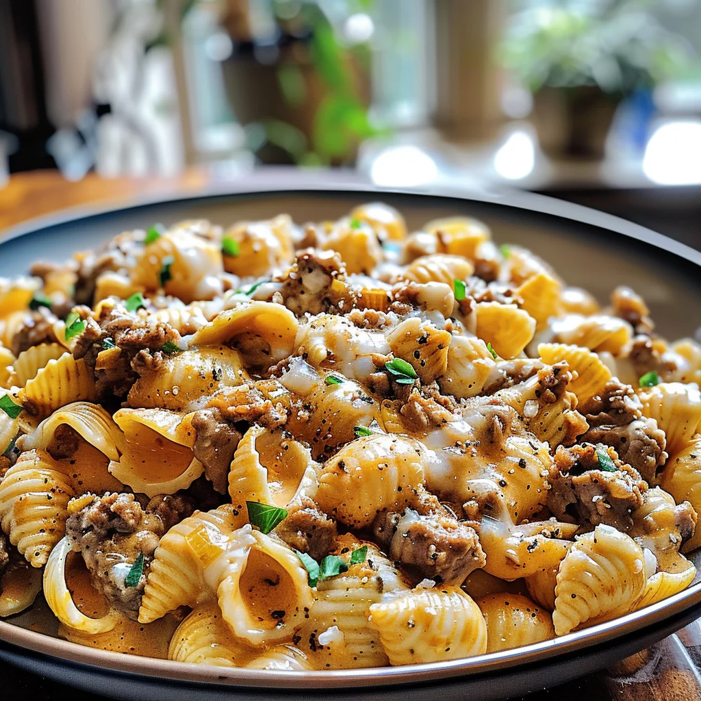 Creamy Beef and Shells Dish