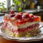 No-Bake Strawberry Jello Lasagna