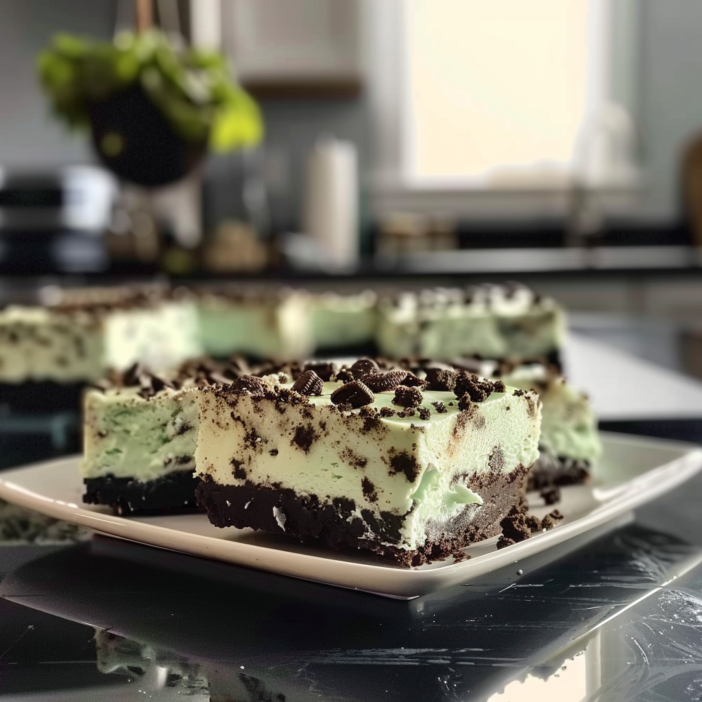 Mint Oreo Cheesecake Bars