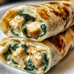 Creamy Garlic Chicken Spinach Wraps Recipe