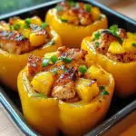 Teriyaki Pineapple Chicken Stuffed Peppers