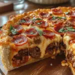 Deep Hamburger, Sausage & Pepperoni Pie Recipe