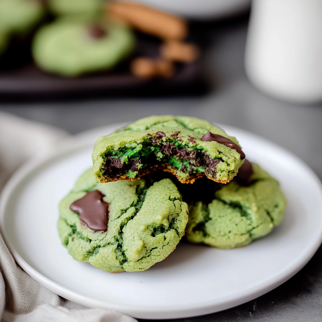 Homemade Green Chocolate Chip Cookies Recipe