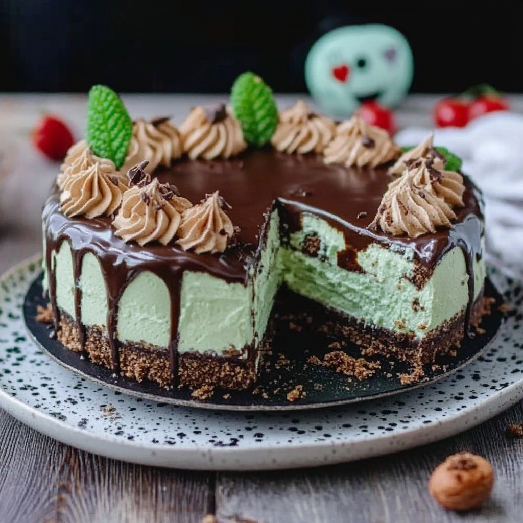 Mint Chocolate Swirl Cheesecake Pie Recipe