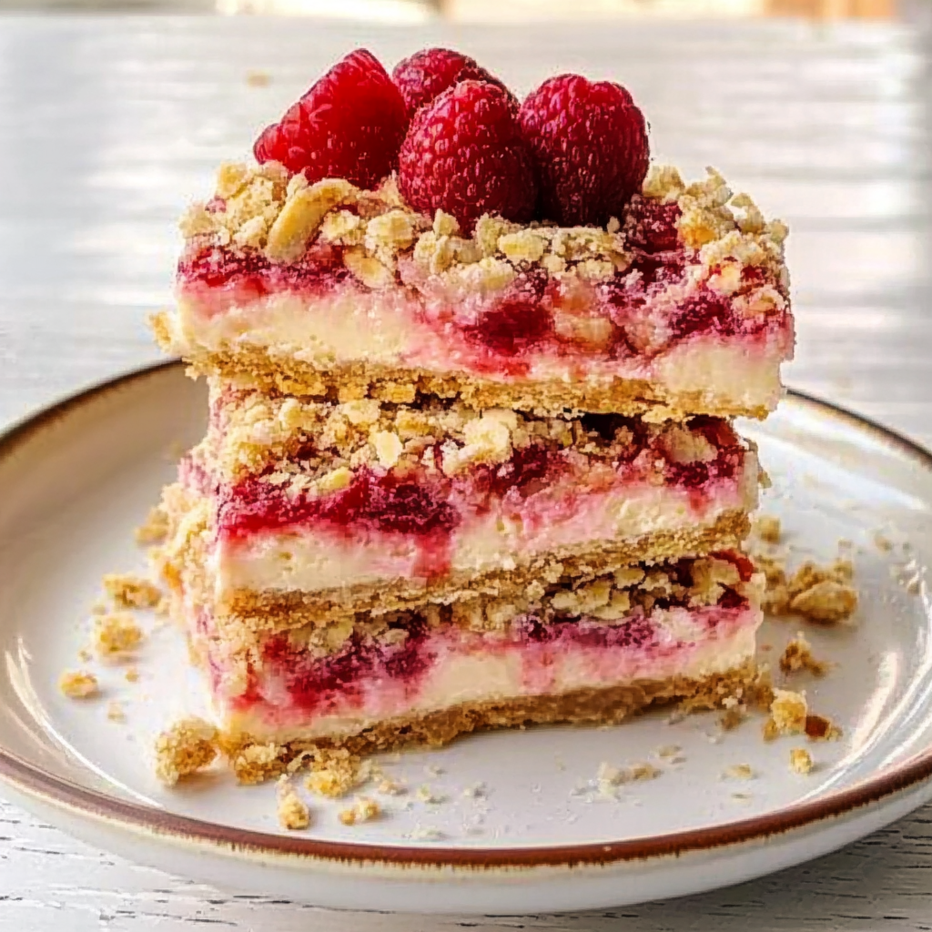 Rhubarb Cheesecake Crumble Bars