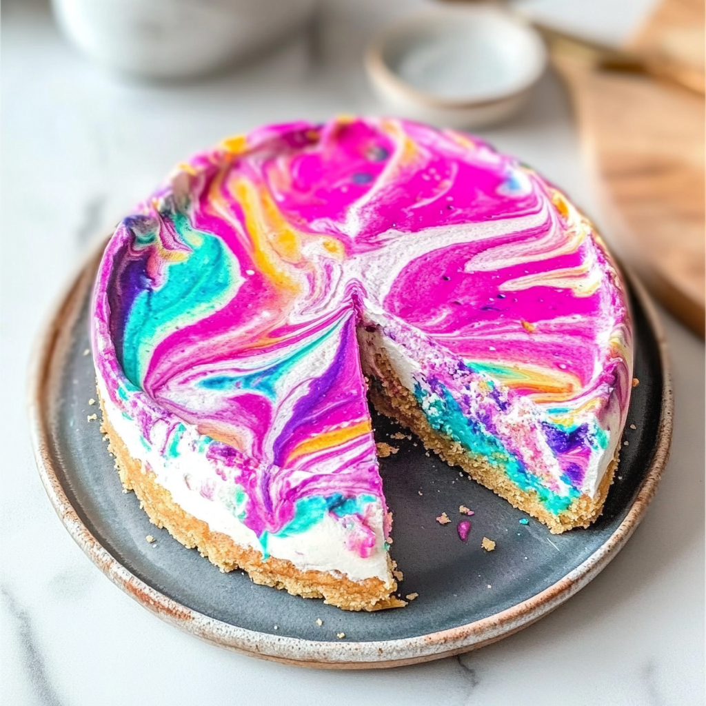 Unicorn Swirl Cheesecake