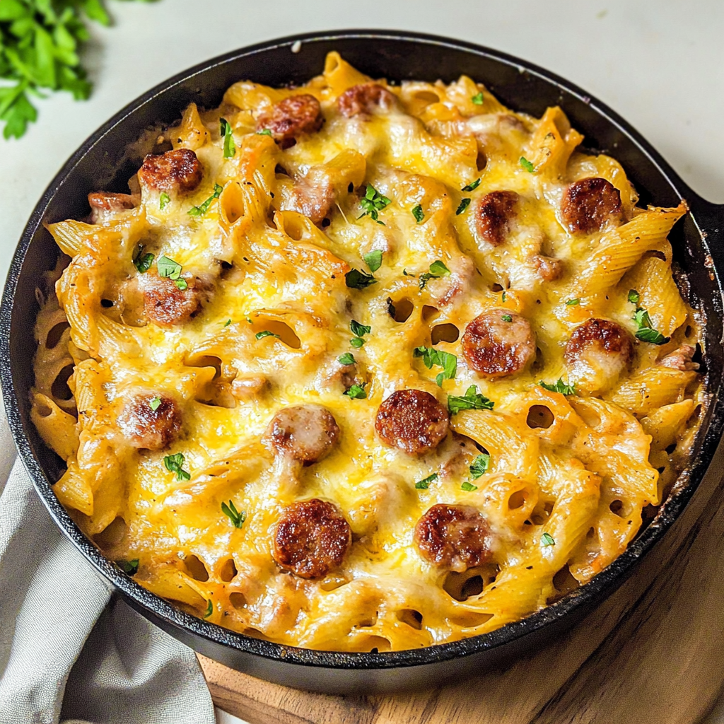 One Pot Cheesy Sausage Pasta