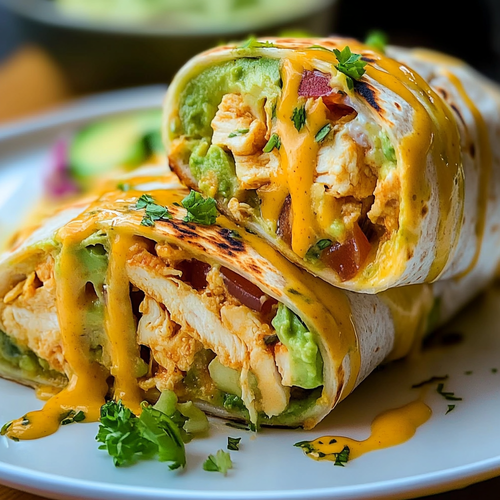Cheesy Chicken Avocado Wrap