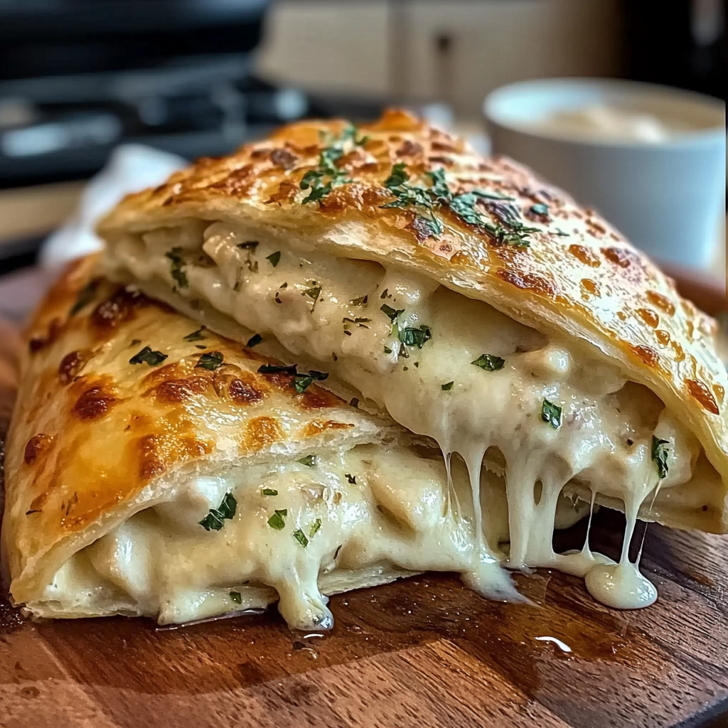 Chicken Alfredo Air Fryer Calzones