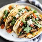 Poblano and Mushroom Tacos with Goat Cheese