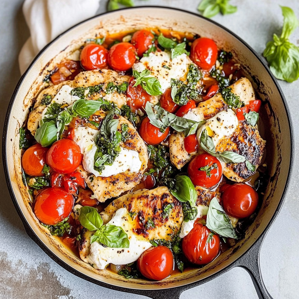 Baked Caprese Chicken Skillet Recipe