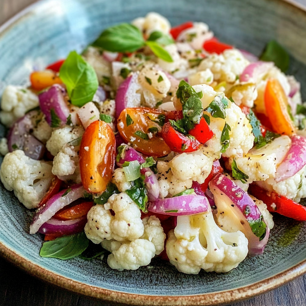 Mediterranean Marinated Cauliflower Salad Recipe