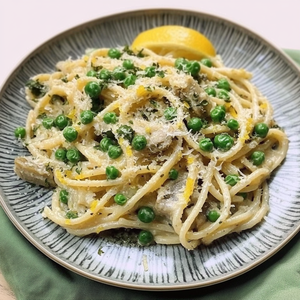 One-Pot Pasta with Peas, Artichokes & Lemon Magic