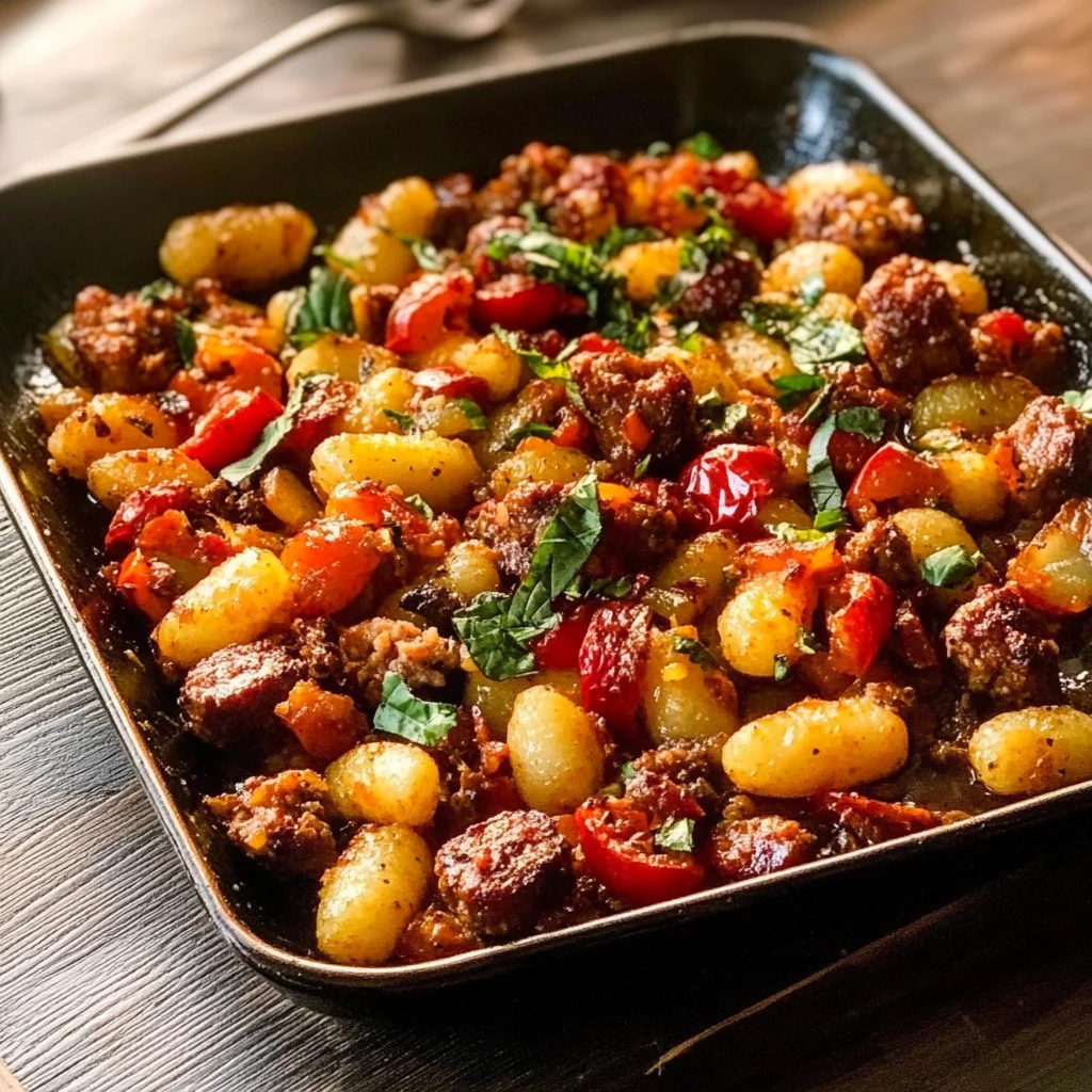 Sheet Pan Gnocchi with Sausage & Peppers