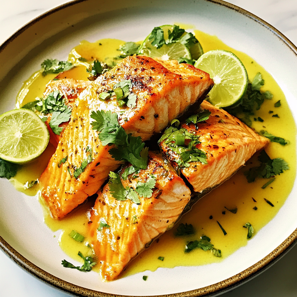Instant Pot Coconut Salmon with Lime & Herbs