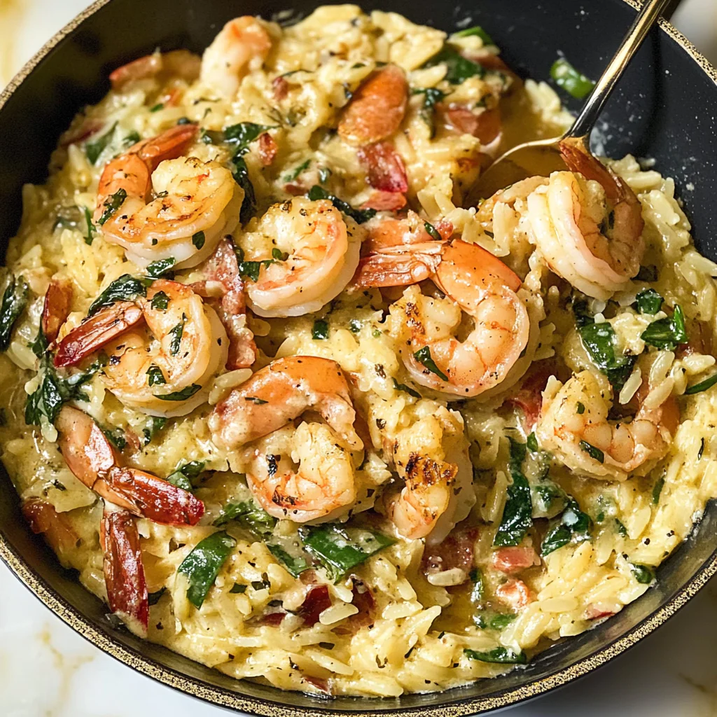 Creamy Tuscan Shrimp Orzo Recipe