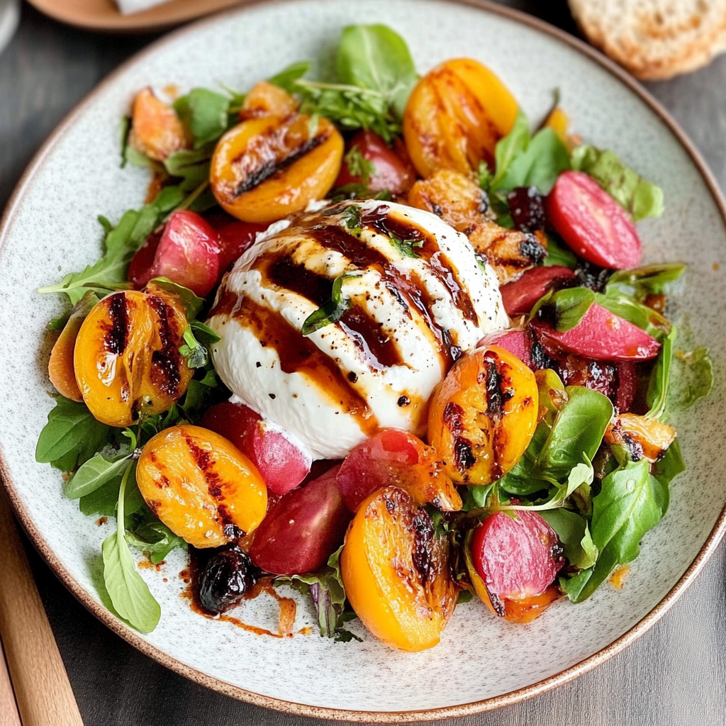 Grilled Peach & Burrata Salad Recipe