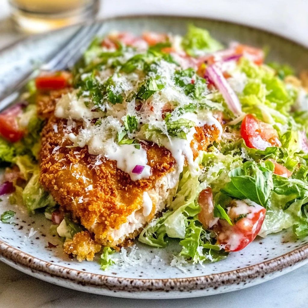 Air Fryer Chicken Milanese with Mediterranean Salad