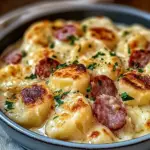 Crockpot Pierogi Casserole with Kielbasa