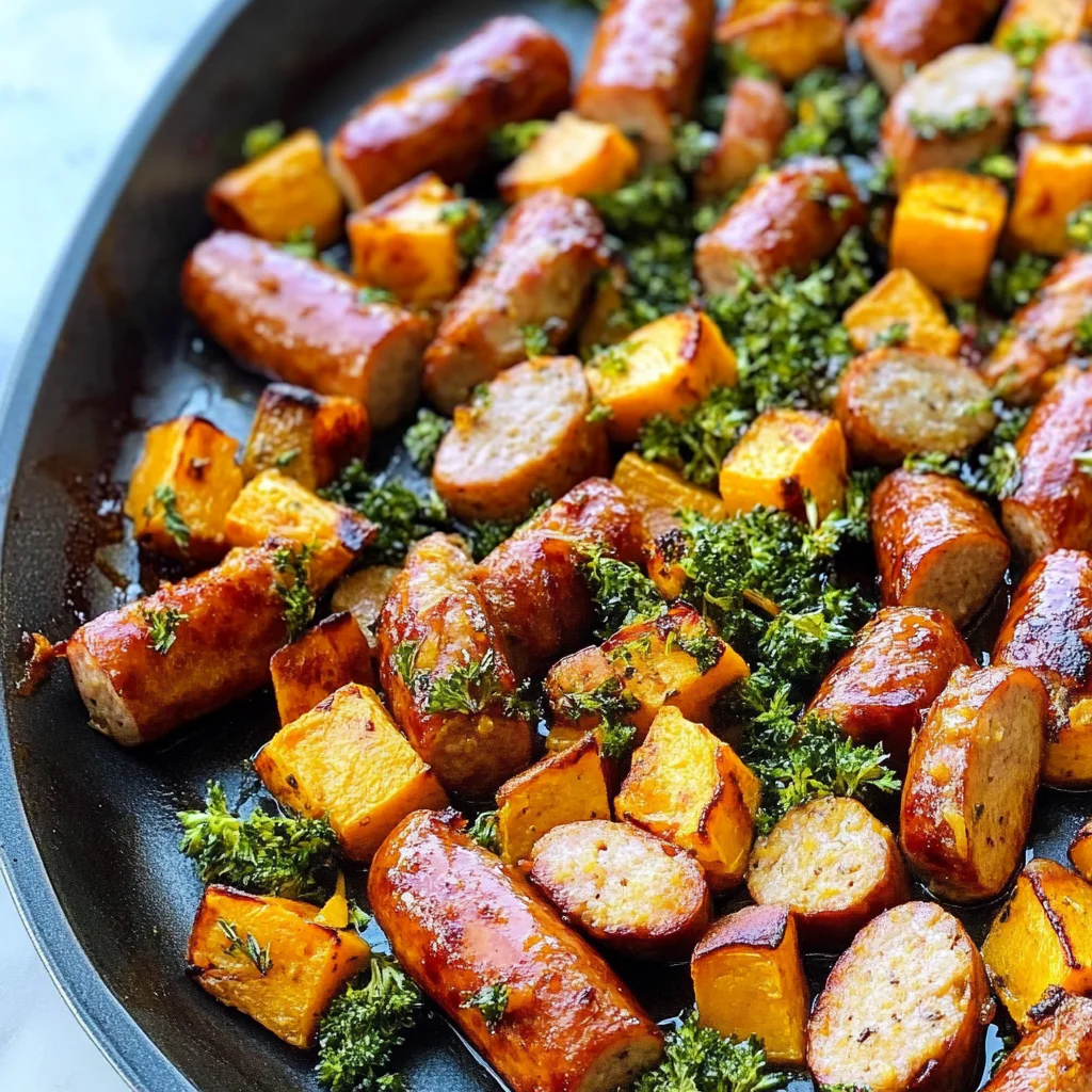 Sheet Pan Sausage and Sweet Potatoes Recipe