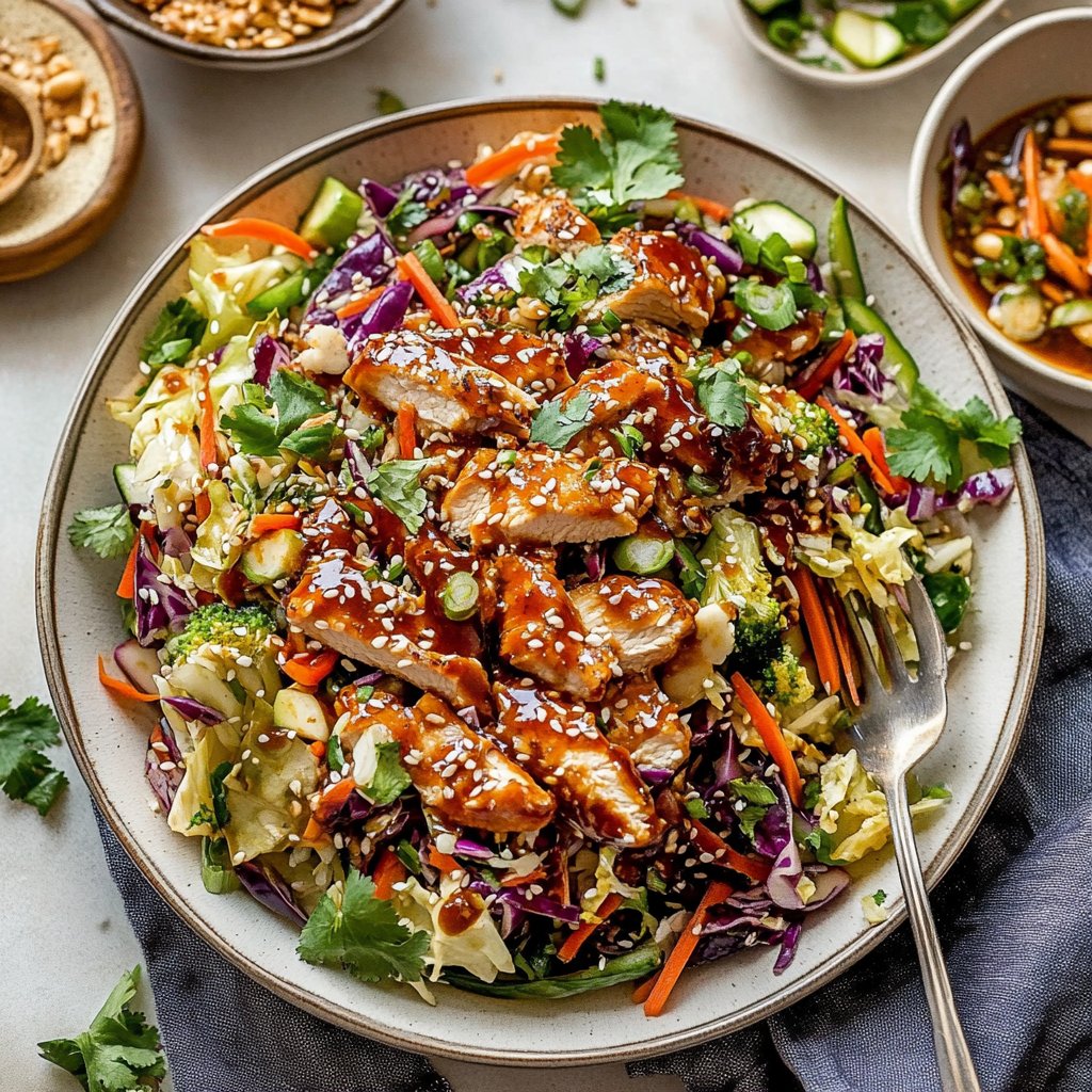 Sesame Chicken Cabbage Crunch Salad Recipe