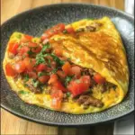 Sausage Tomato Cheese Omelet Recipe