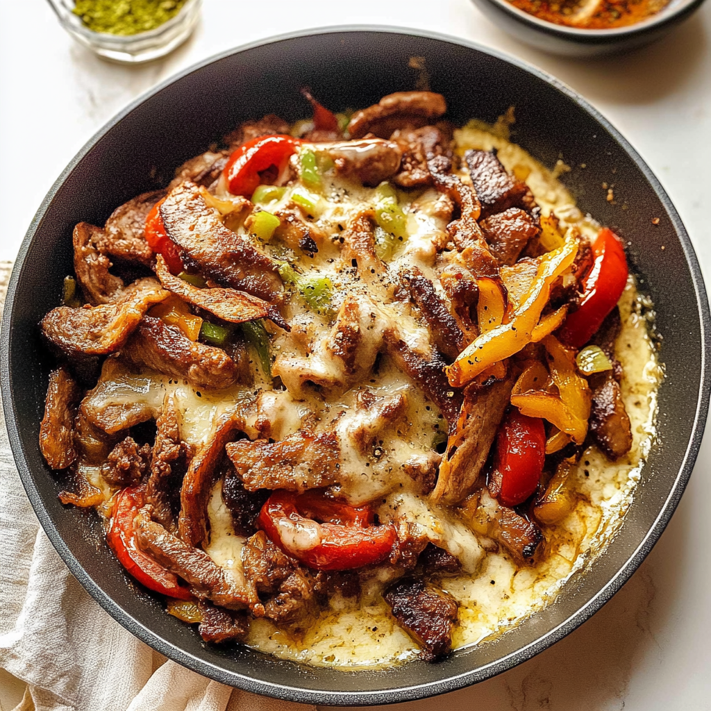 Zesty Philly Cheesesteak Skillet Recipe