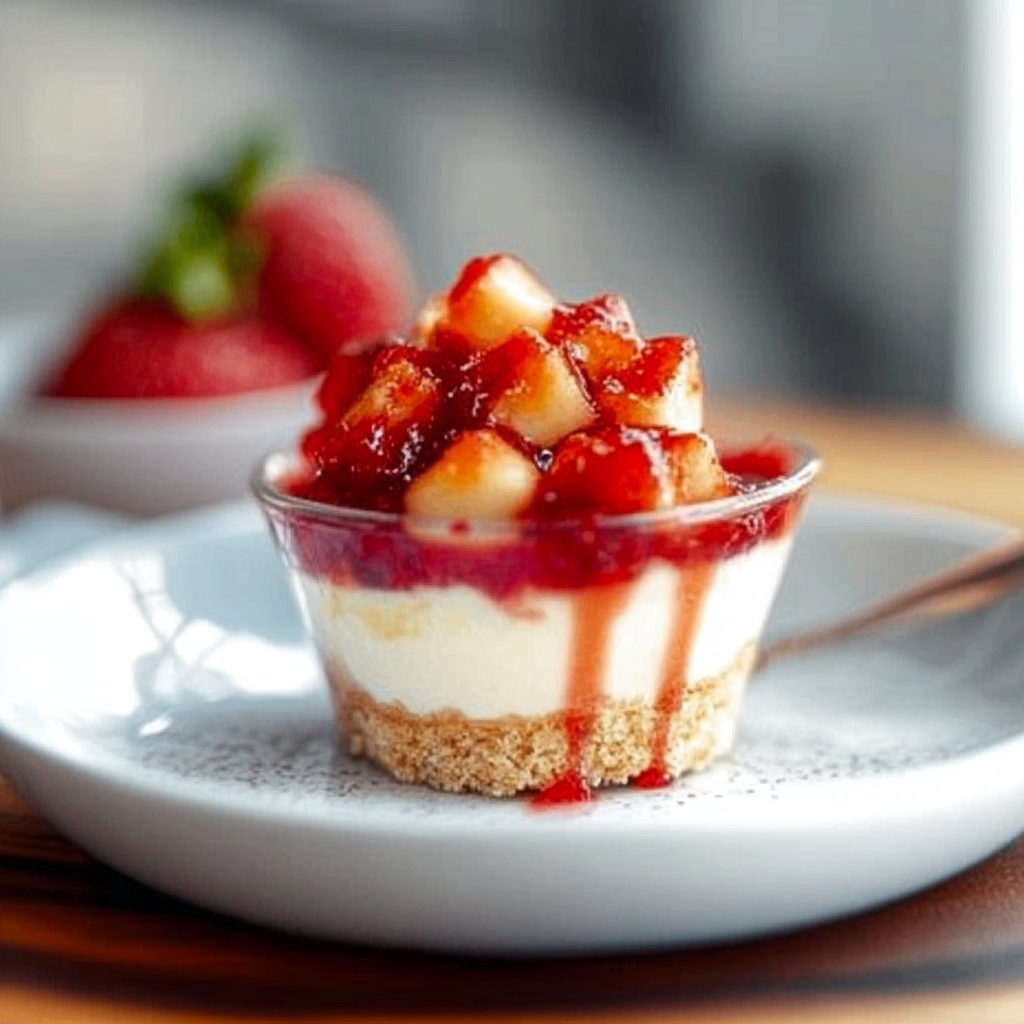No Bake Strawberry Cheesecake Cups Recipe