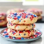4th of July Sprinkle Cake Mix Cookies Recipe