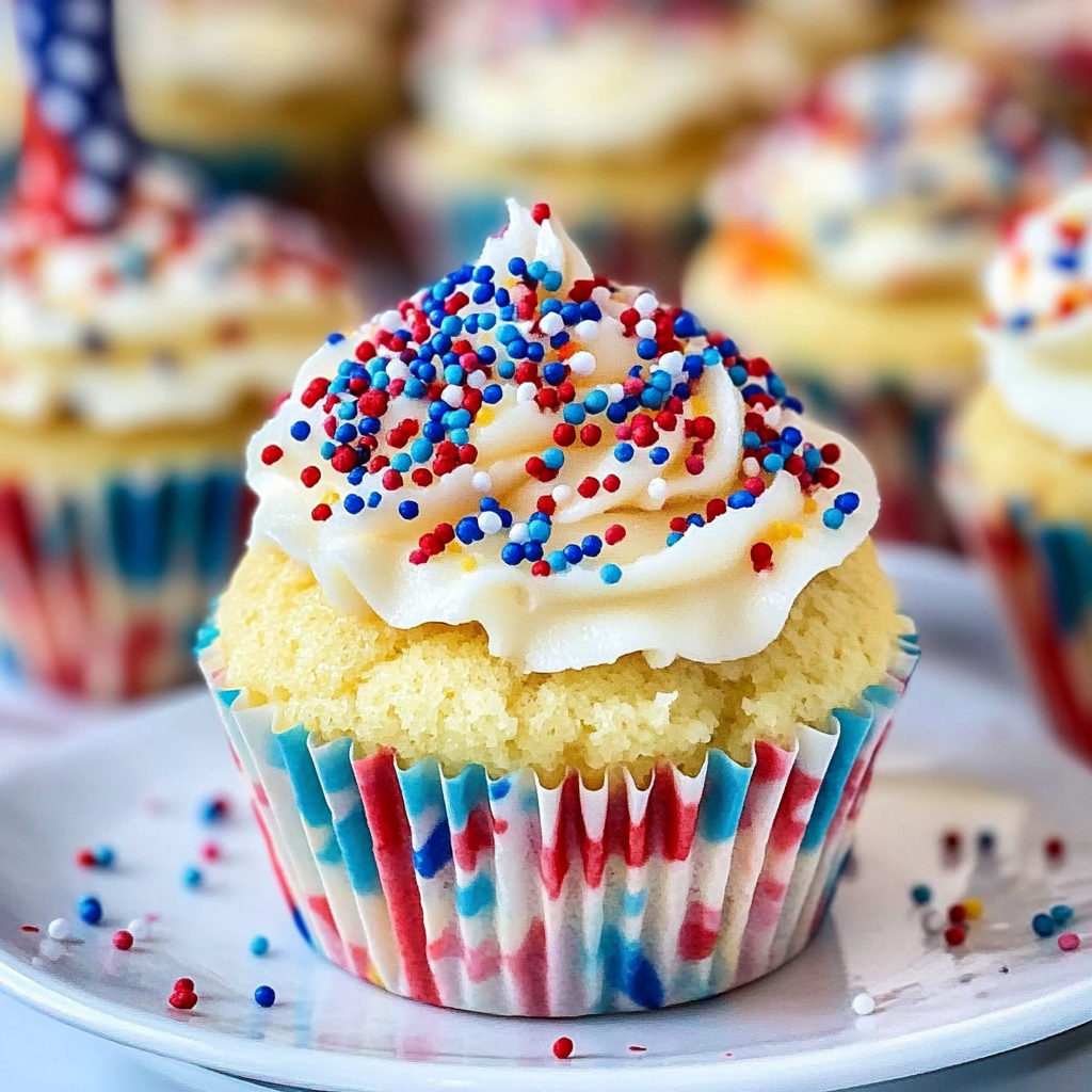 4th of July Funfetti Cupcakes
