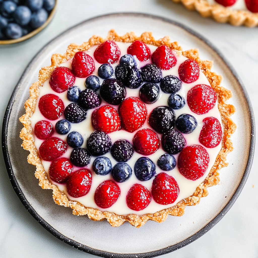 No-Bake 4th of July Fruit Tartlets