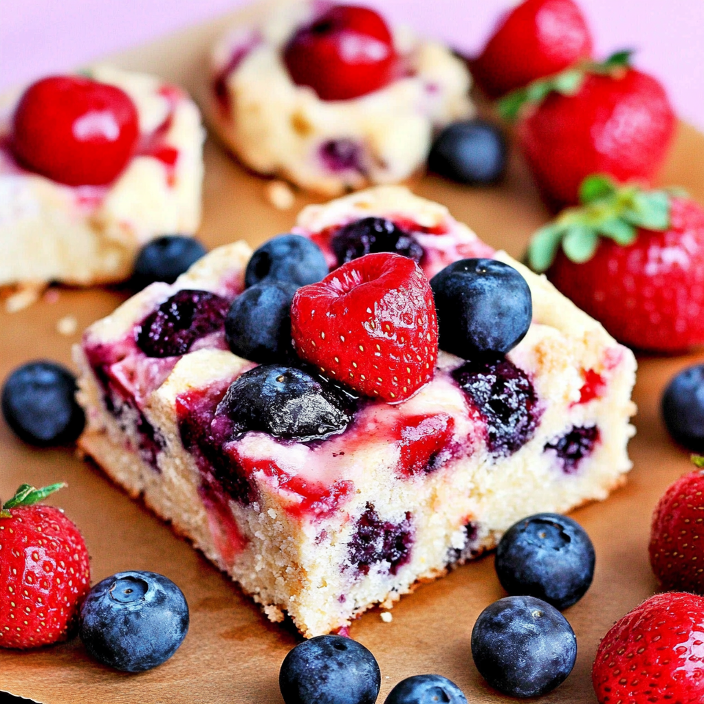 Strawberry and Blueberry Oreo Bars Recipe