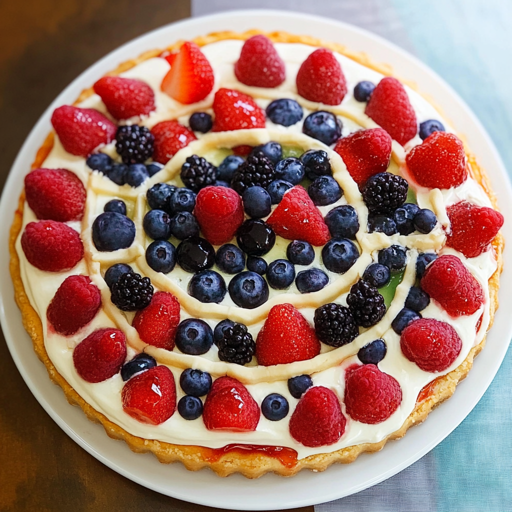 Red, White, and Blue Fruit Pizza Recipe