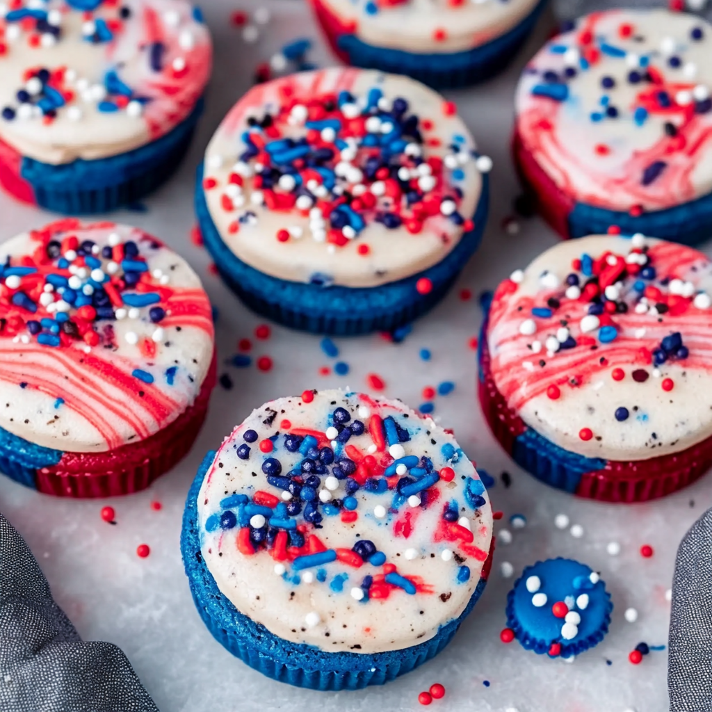 Red, White, and Blue Mini Oreo Pies Recipe