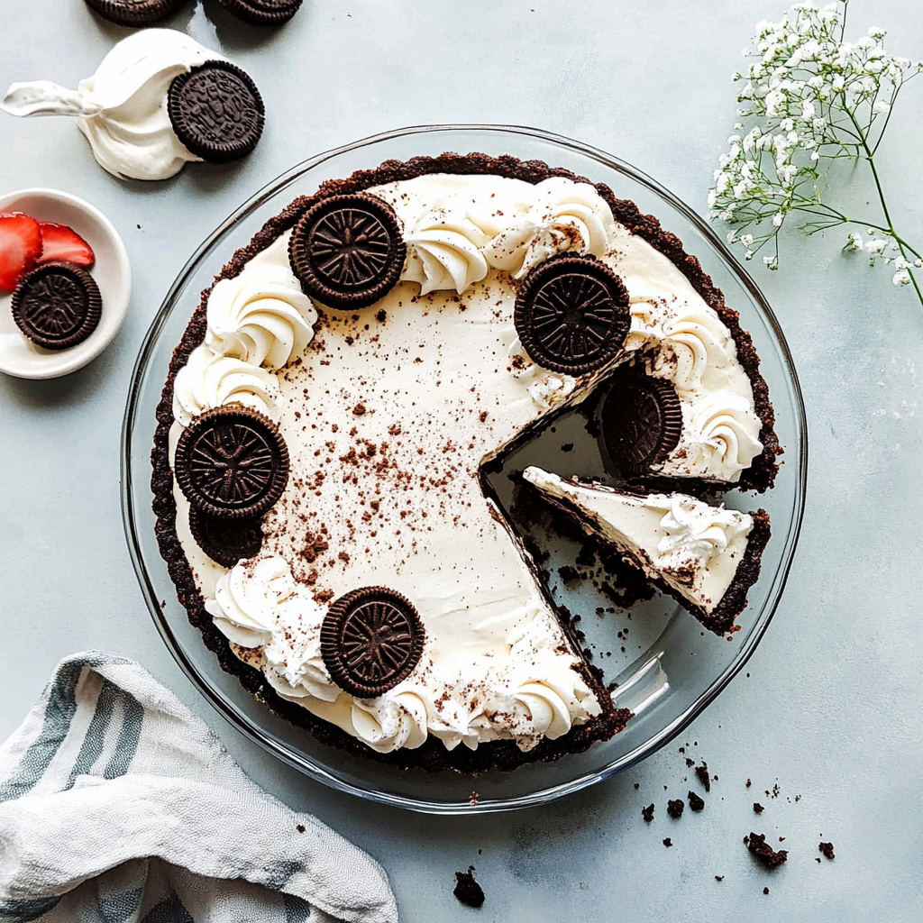 Oreo Cookie Crust Flag Pie Recipe