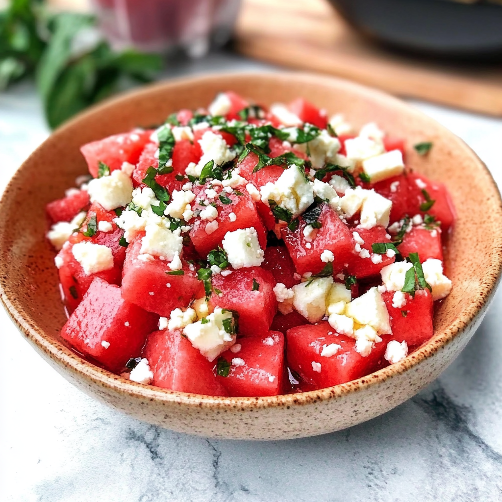 Watermelon Feta Mint Salad Recipe