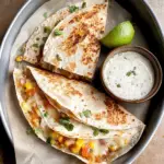 Cheesy Elote Quesadilla with Zesty Crema