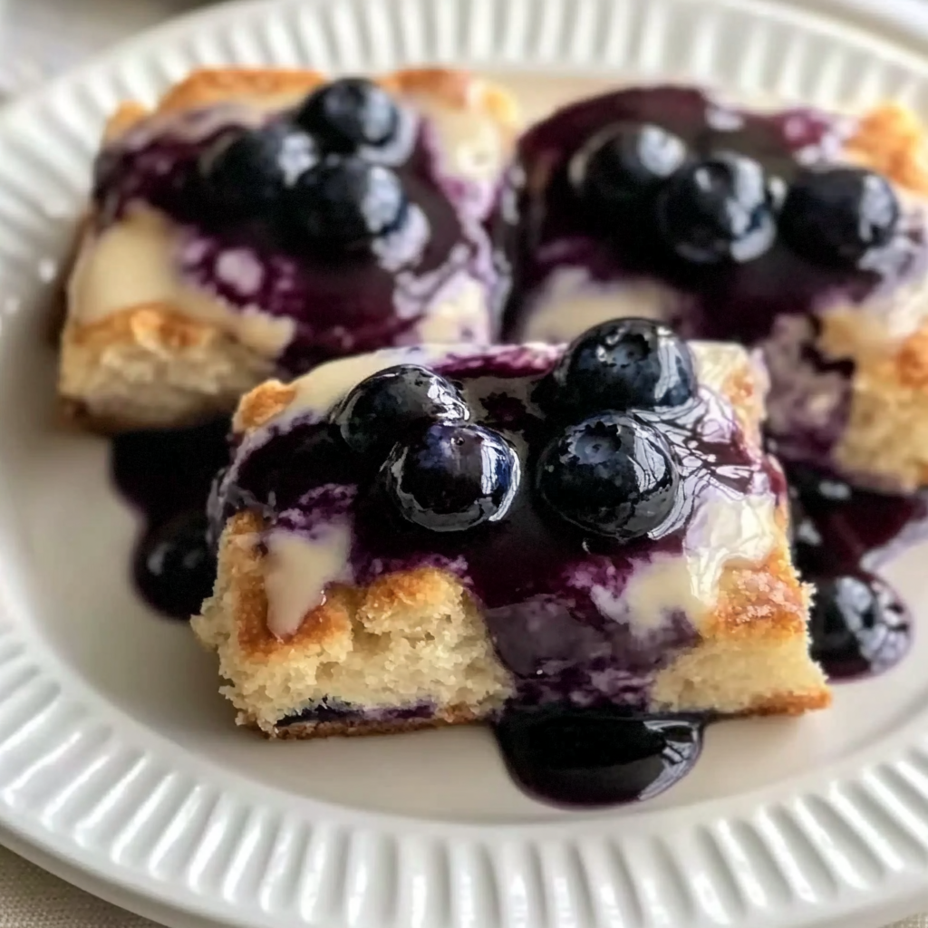 Glazed Blueberry Butter Swim Biscuits Recipe
