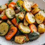 Garlic Herb Roasted Potatoes, Carrots & Zucchini