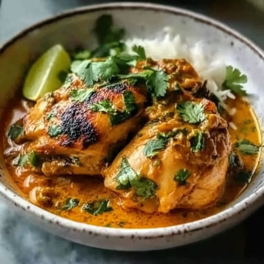 Coconut Milk-Braised Chicken with Harissa