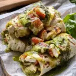 Pesto Chicken and Avocado Bacon Salad Wraps