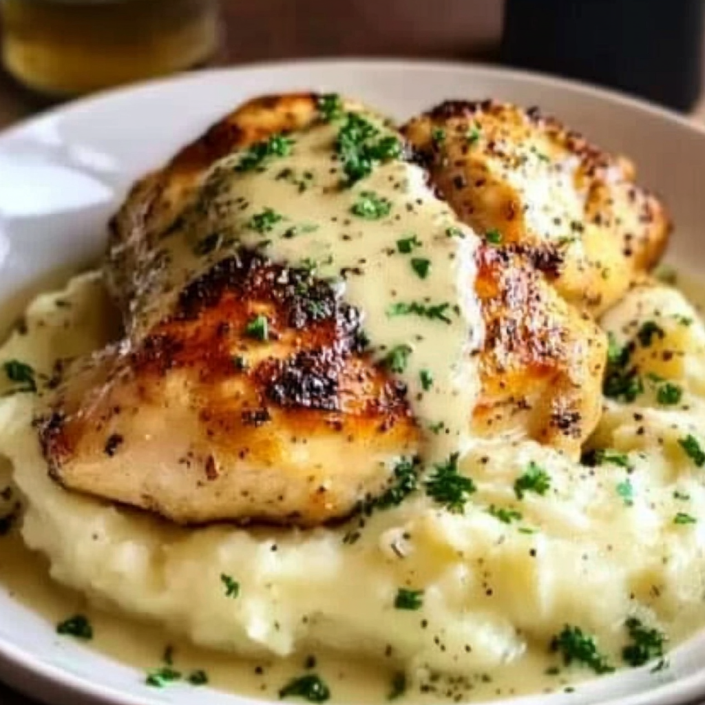 Chicken with Creamy Dijon Sauce & Mashed Potatoes